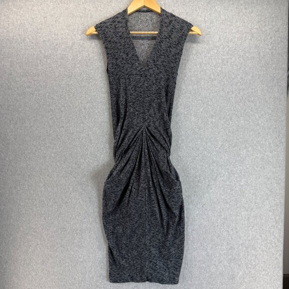 Vena Cava Womens Tank Midi Dress Blue White Ribbed V- Neck Tie Waist Size XS (?) - Picture 2 of 16